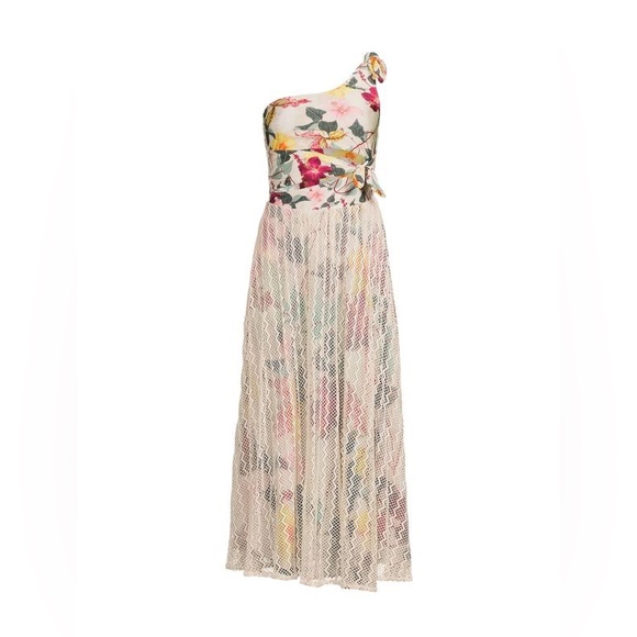 NWT PATBO Hibiscus One Shoulder Lace Dress XS - Picture 9 of 11